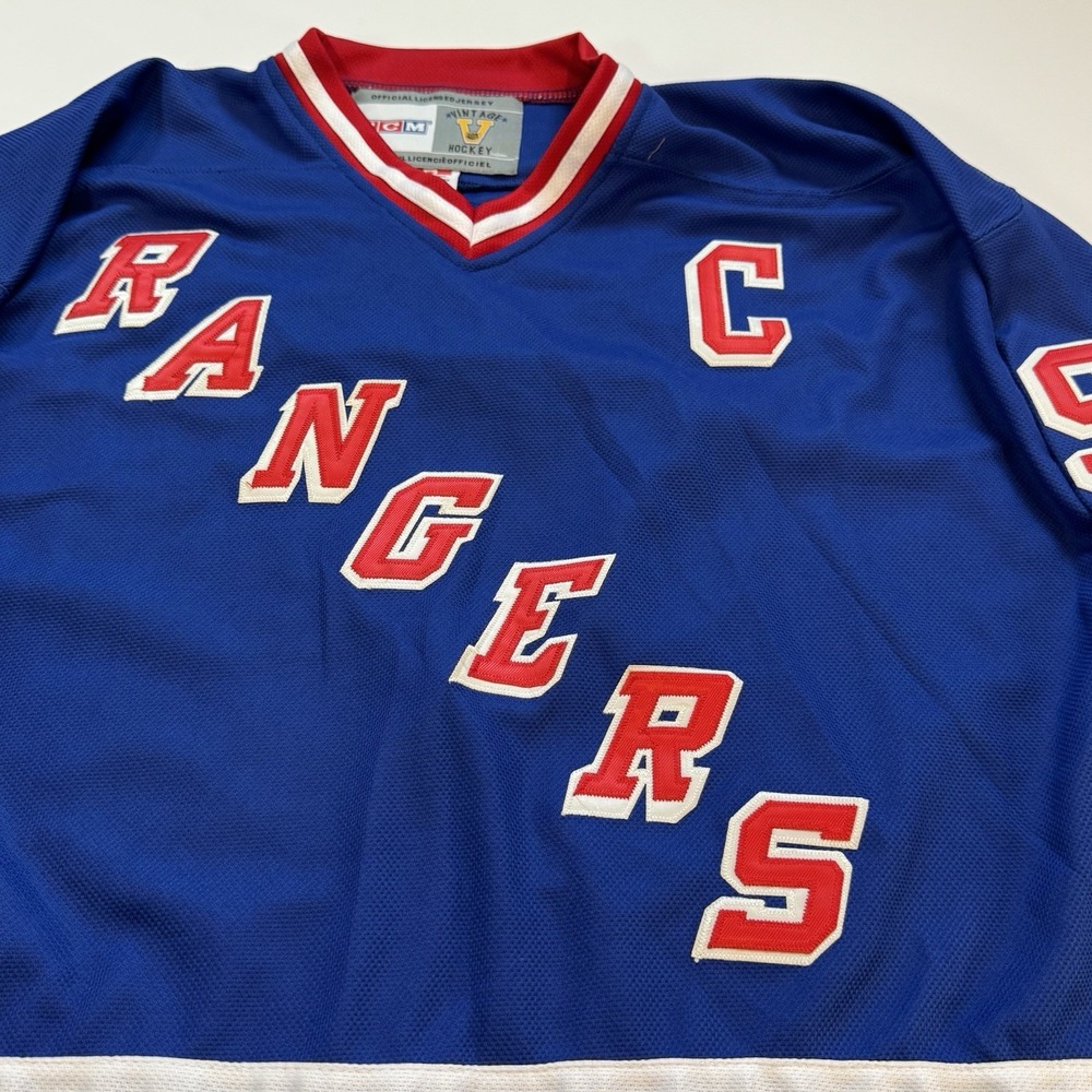 Vintage New York Rangers Jersey Mens 52 Blue Wayne Gretzky NHL Hockey Canada - Picture 3 of 10